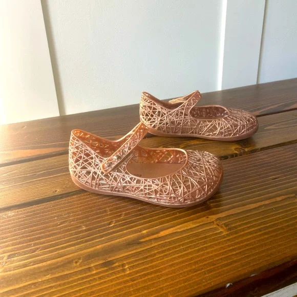Mini Melissa Gold Campana Shoes Mary Jane - Picture 1 of 4
